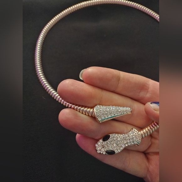 Silver Choker Snake Necklace NWOT - Picture 4 of 6